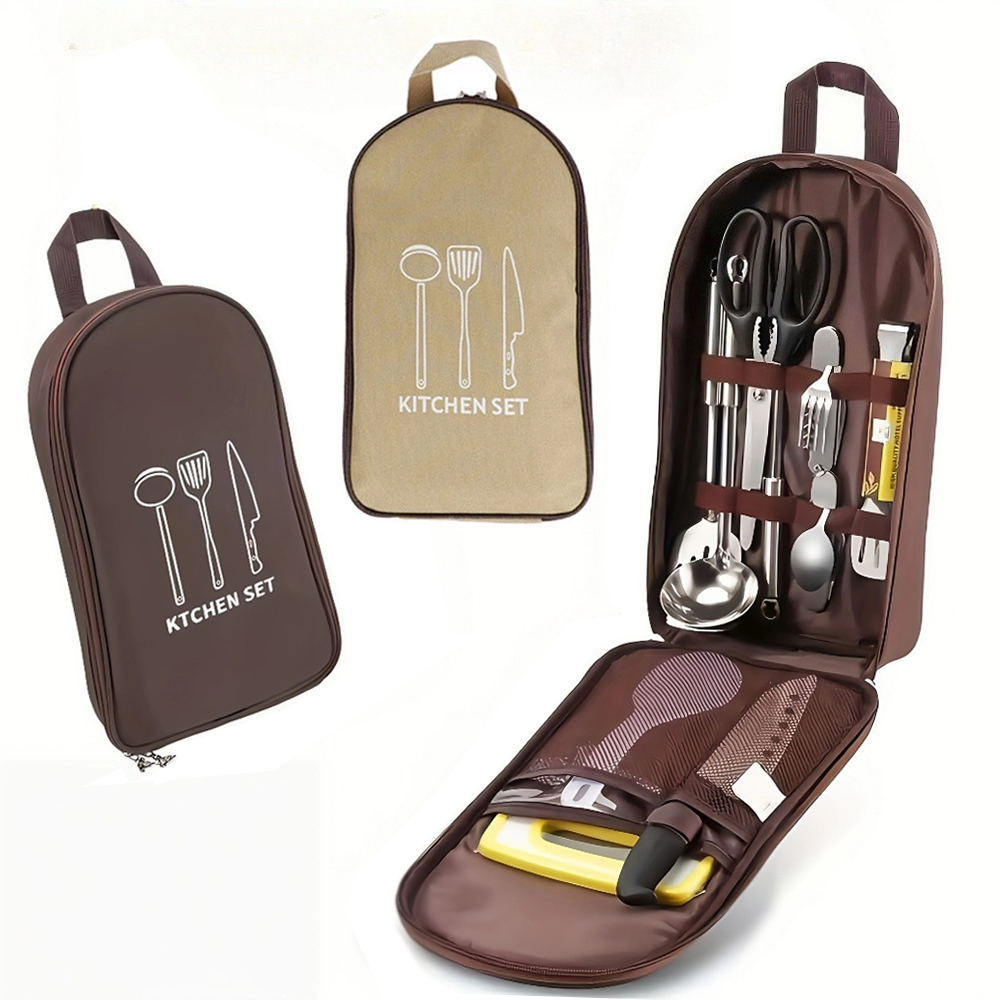 Camping Cooking Utensil Organizer - Taşınabilir Açık Hava Pişirme Çantası Kamp