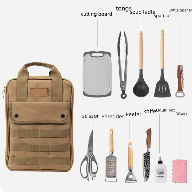 Camping Cooking Utensil Organizer - Kamp Pişirme Gereçleri Aksesuar Seti, 12