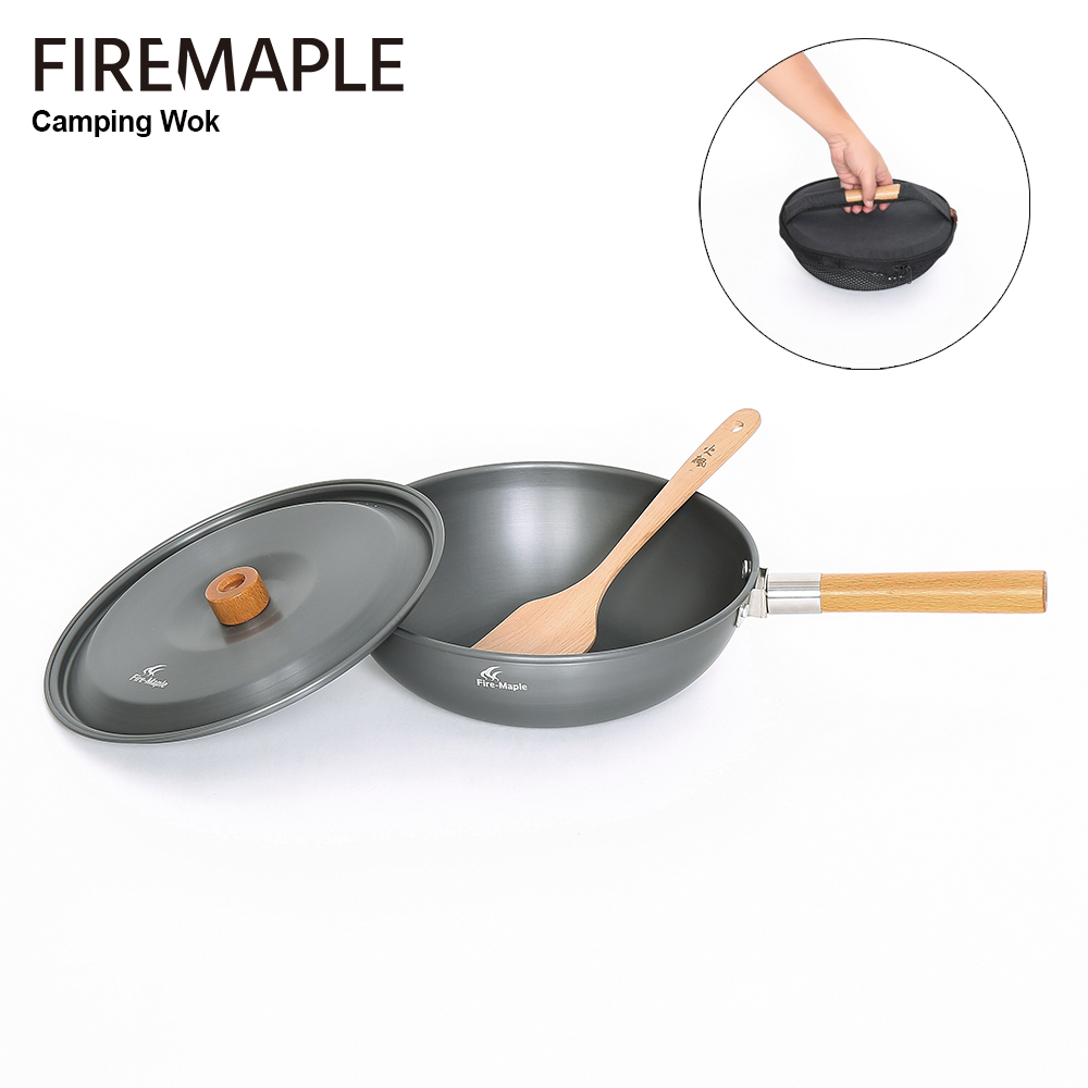 Camping Cooking On Fire - Yangın Akçaağaç Kamp Wok Hafif kızartma