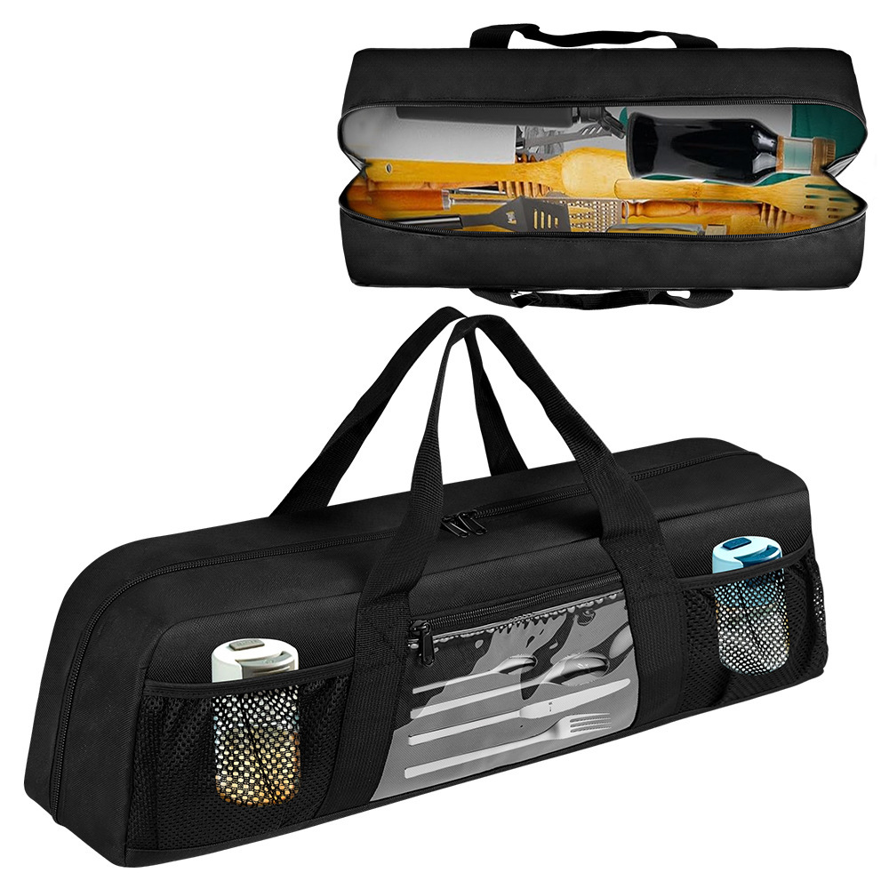 Camping Cooking Utensil Organizer - Dayanıklı Barbekü Gereçleri Saklama Çantası Taşınabilir