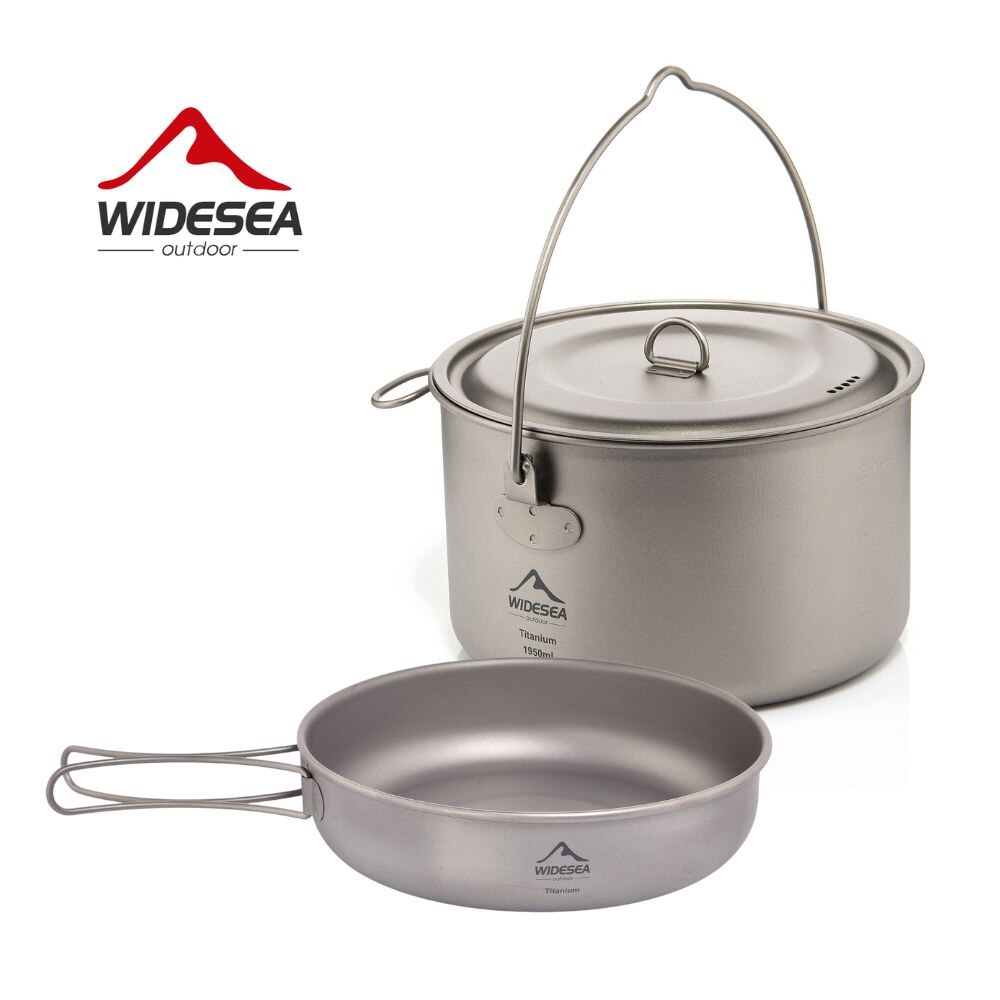 Camping Cooking Gear Set - Widesea kamp sofra titanyum tencere seti