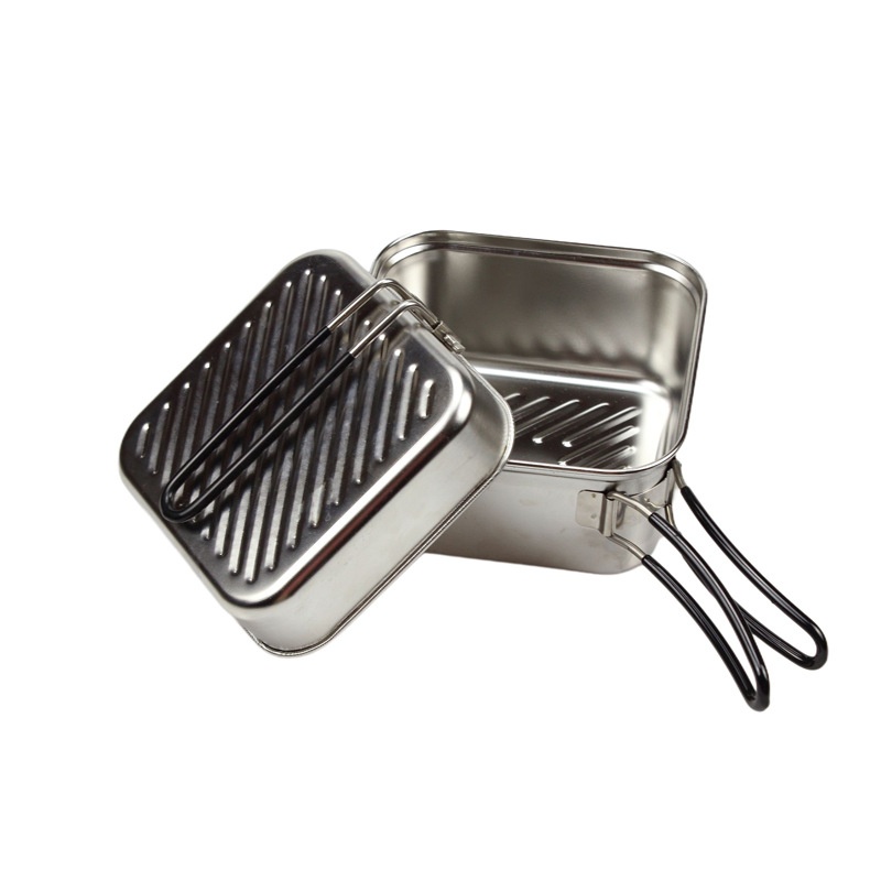 Camping Cooking Frying Pan - Açık Hava Pişirme Paslanmaz Çelik Kamp