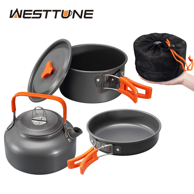 Camping Cooking Kitchen - WESTTUNE Kamp Tencere Seti Alüminyum Açık