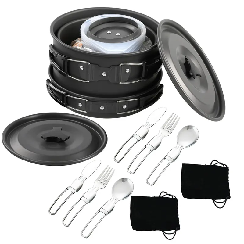 Nesting Camping Cooking Set - Taşınabilir Kamp Yemek Takımı, İç İçe
