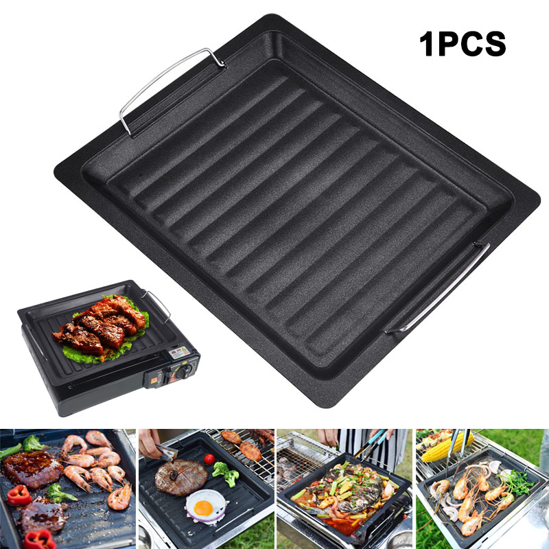 Camping Cooking Frying Pan - Açık havada kalın kare ızgara tavası