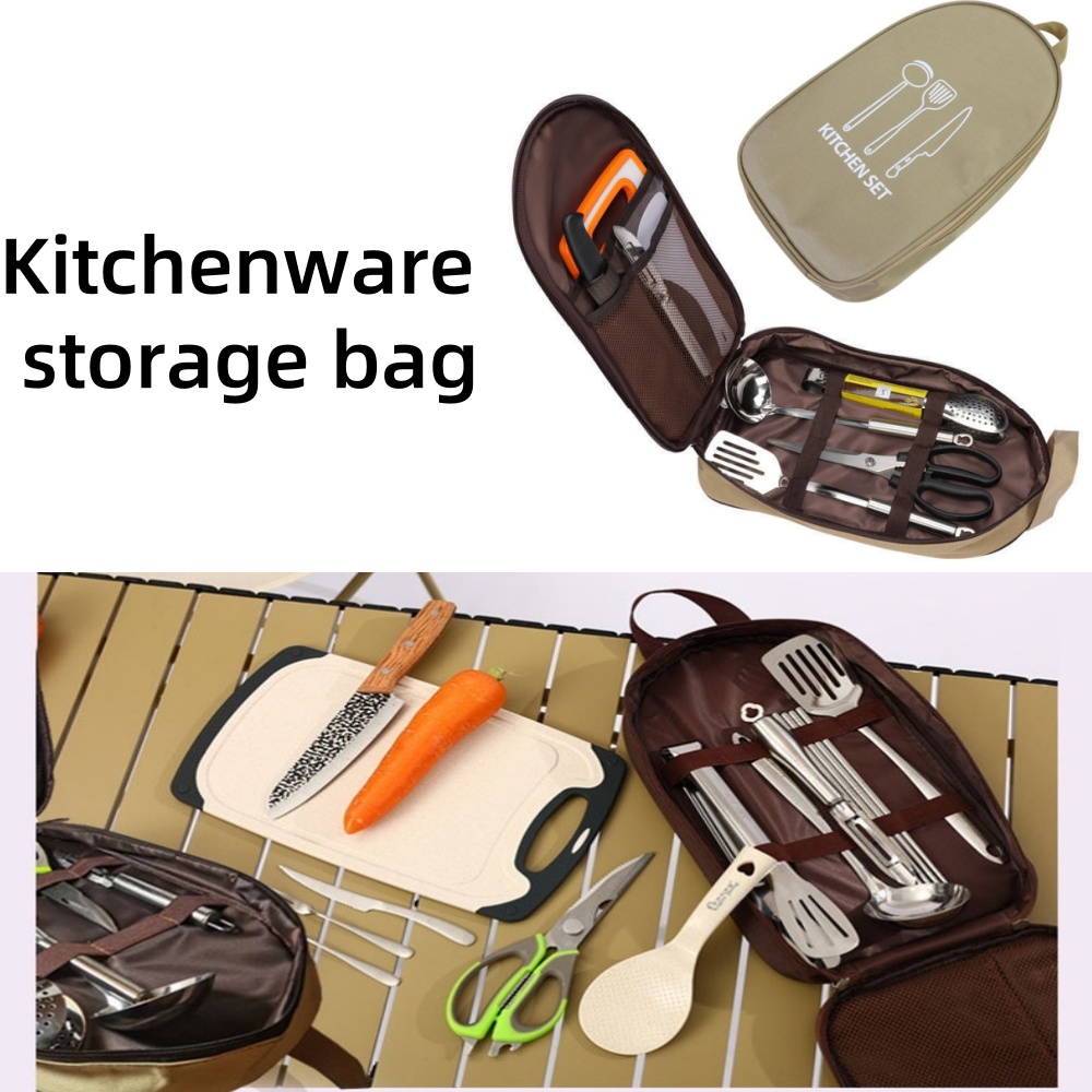 Camping Cooking Utensil Organizer - Taşınabilir Açık Hava Pişirme Çantası Kamp