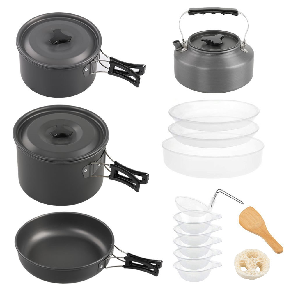 Nesting Camping Cooking Set - Açık hava büyük pişirme seti, 2-4