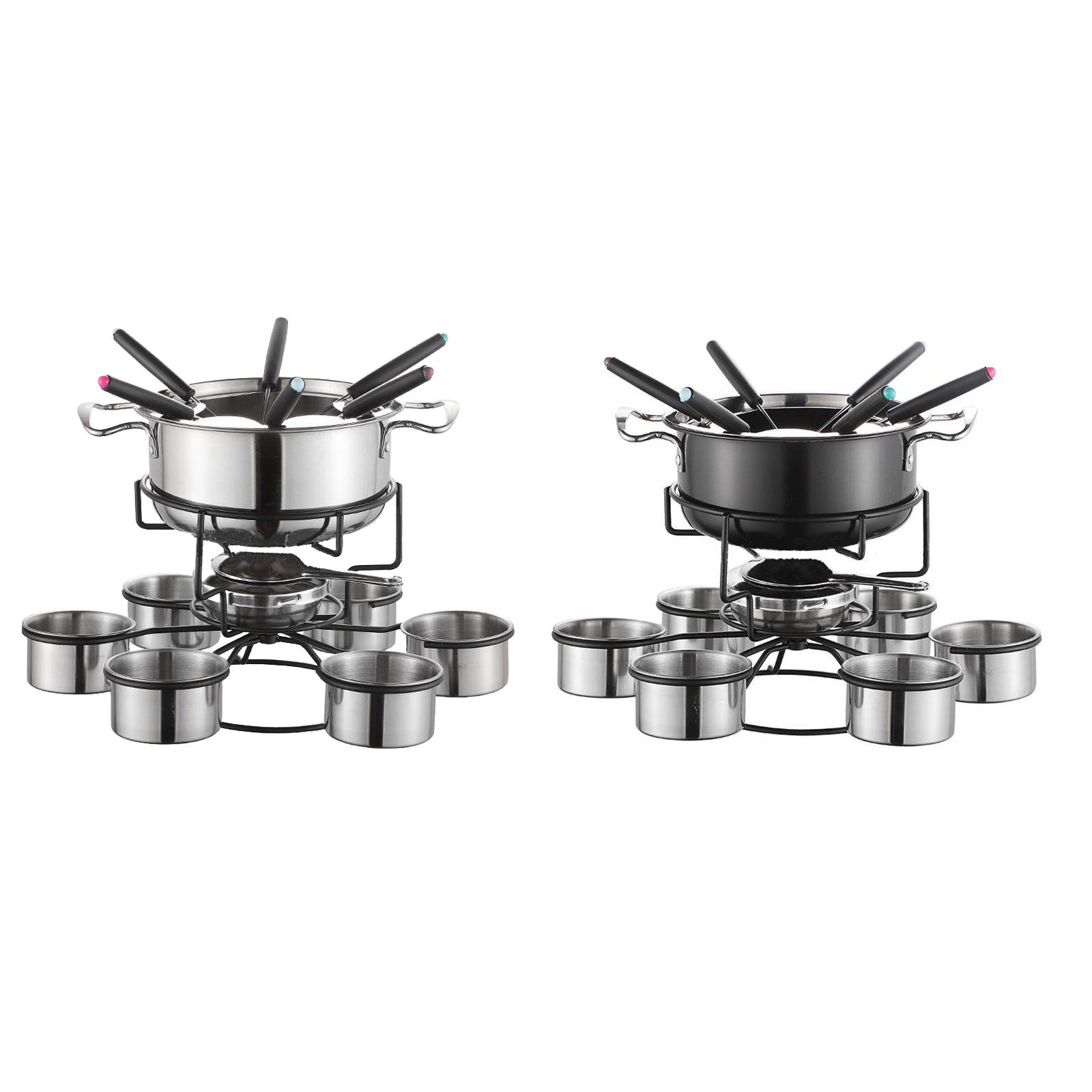 Camping Cooking Pot Stainless Steel - Fondü Tencere Seti Pişirme Ocağı Kalınlaştırılmış