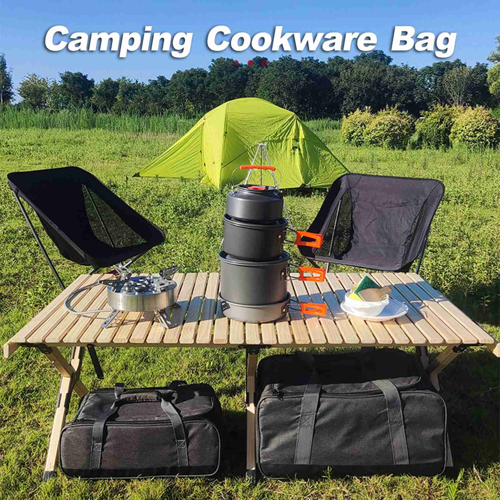 Camping Cooking On Fire - Pişirme Çantası Kamp Tencere Çantası Kamp