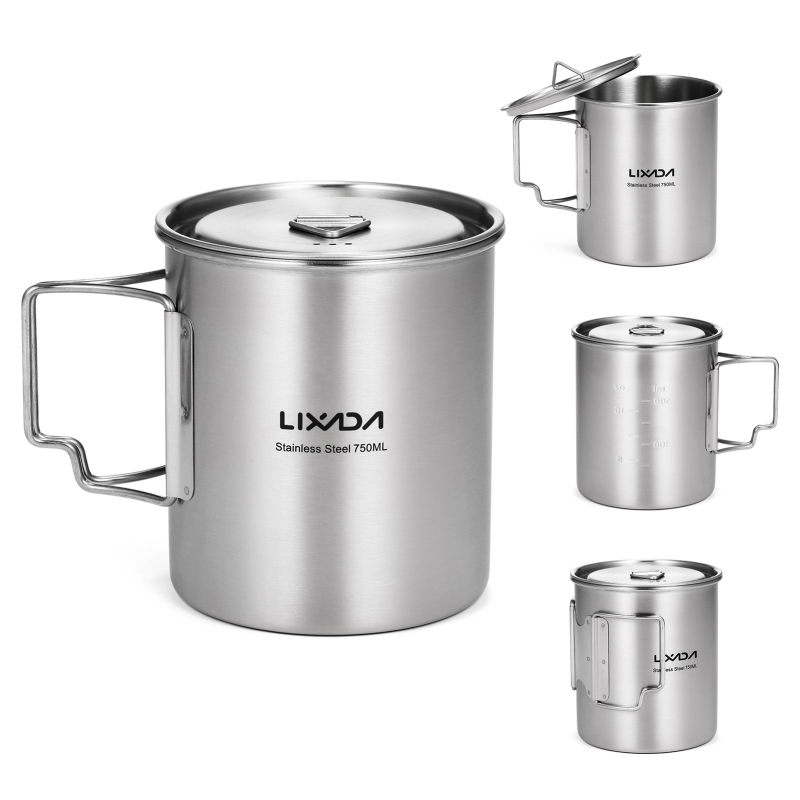 Camping Cooking Mesh - Lixada 750ml fincan açık paslanmaz çelik