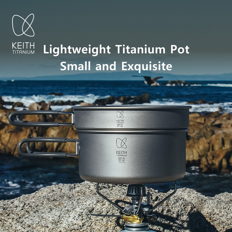 Nesting Camping Cooking Set - Keith Titanyum Tencere Seti Açık Hava