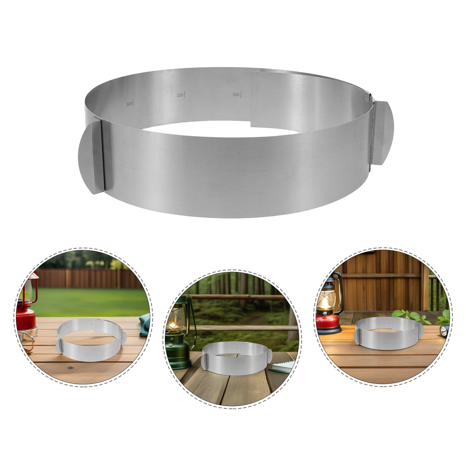 Camping Cooking Wind Blocker - Kamp Sobası Rüzgarlık Paslanmaz Çelik Ayarlanabilir