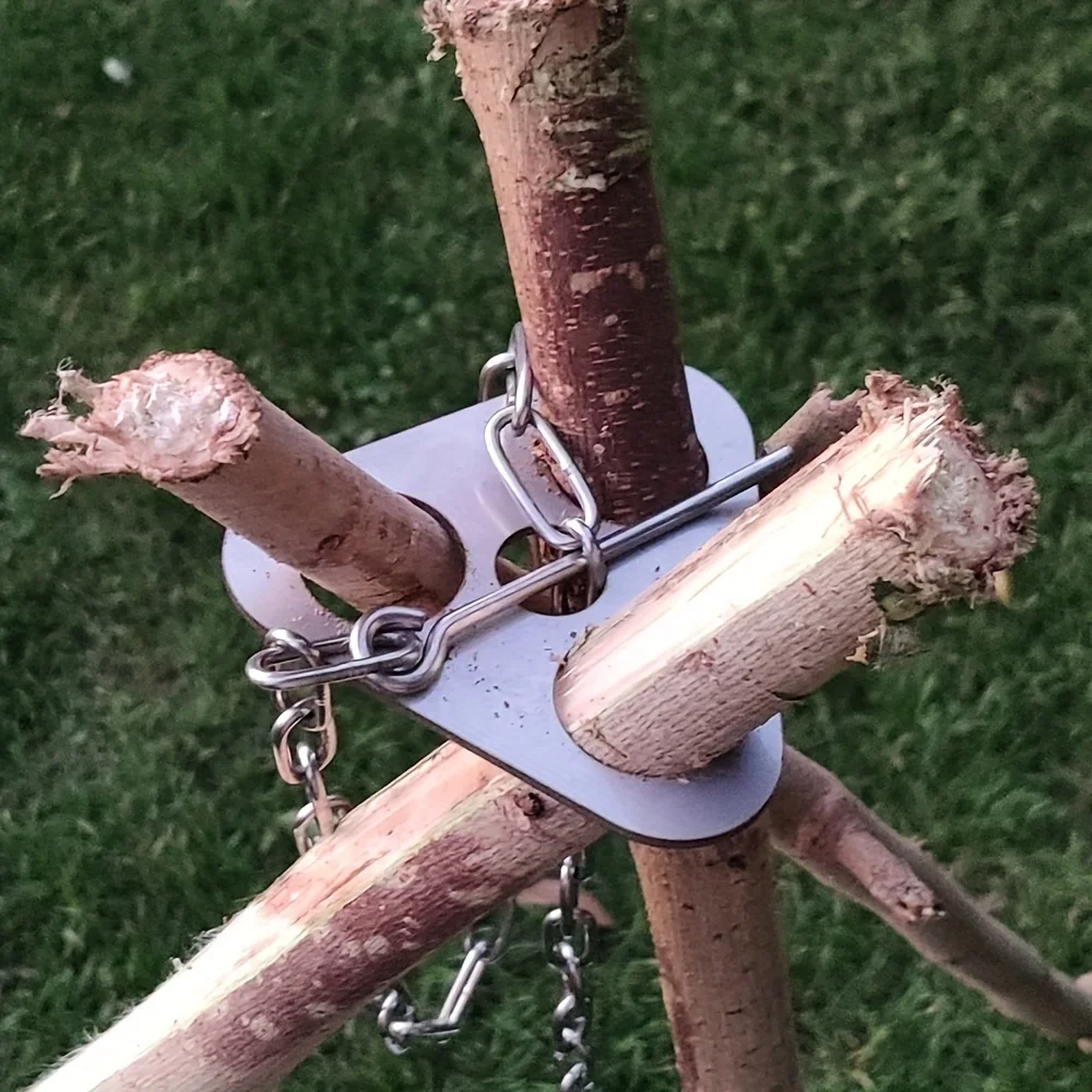 Camping Cooking Pot Stainless Steel - Açık Barbekü Tripod Taşınabilir Ayrılabilir Asılı