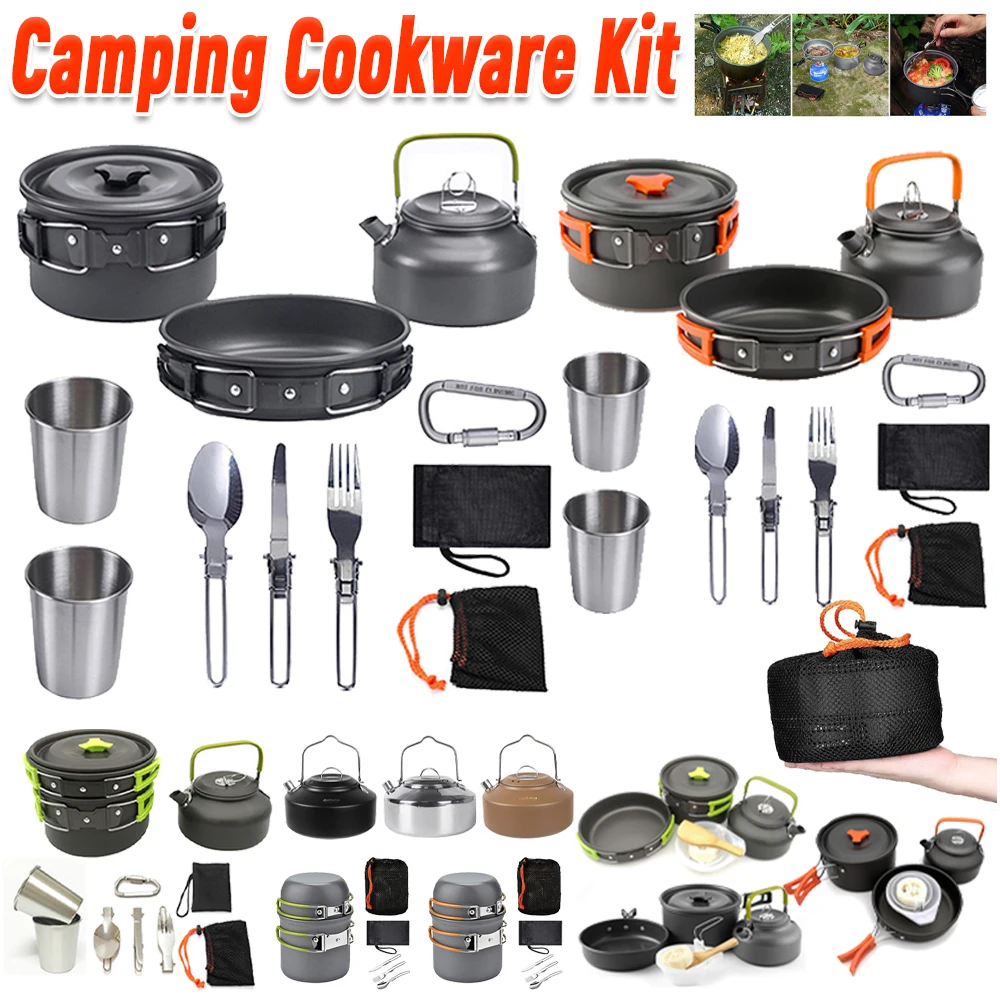 Camping Cooking Pot Stainless Steel - Kamp Tencere Seti Su Isıtıcısı Tencere
