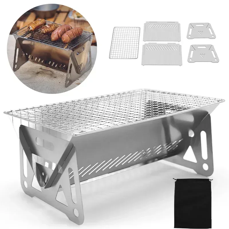 Camping Cooking Mesh - Taşınabilir Katlanır Barbekü Izgarası Isıtma Sobaları