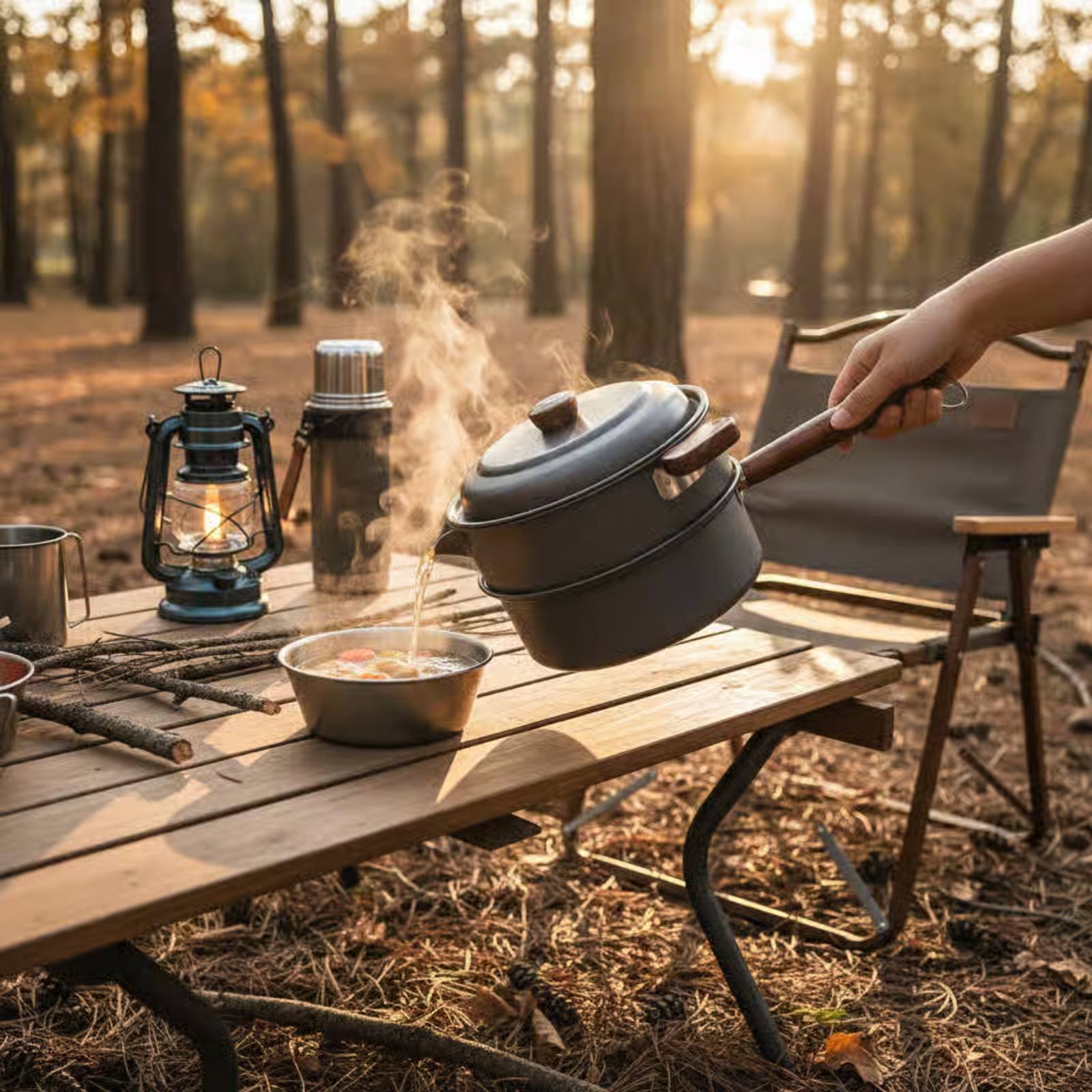 Nesting Camping Cooking Set - 3 L 3L Açık Hava Pişirme
