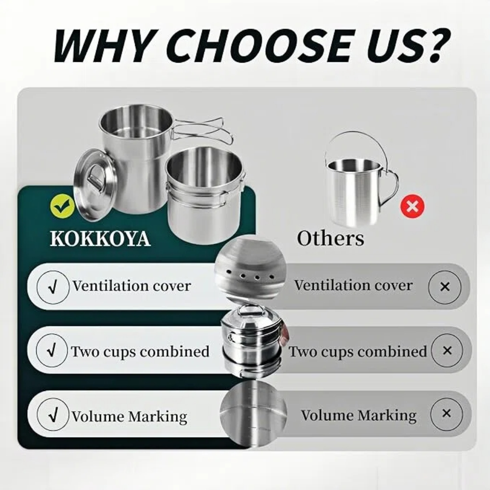 Katlanabilir Kamp Bardakları K - Camping Cooking Pot Stainless Steel incelemesi ve fiyatı