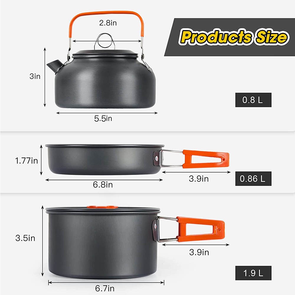 Açık hava kamp yemek pişirme s - Nesting Camping Cooking Set incelemesi ve fiyatı