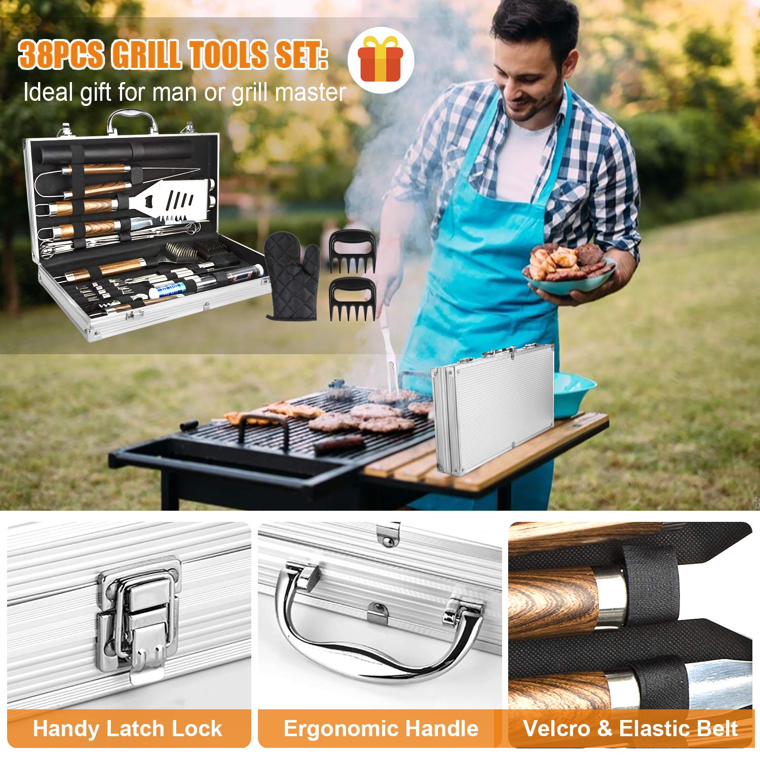 38 adet barbekü ızgara aksesua - Camping Cooking Accessories Set incelemesi ve fiyatı