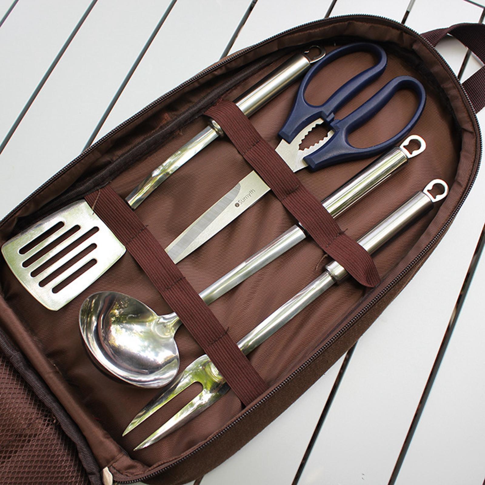 Taşıma çantası ile 7 adet kamp - Camping Cooking Utensil Organizer incelemesi ve fiyatı