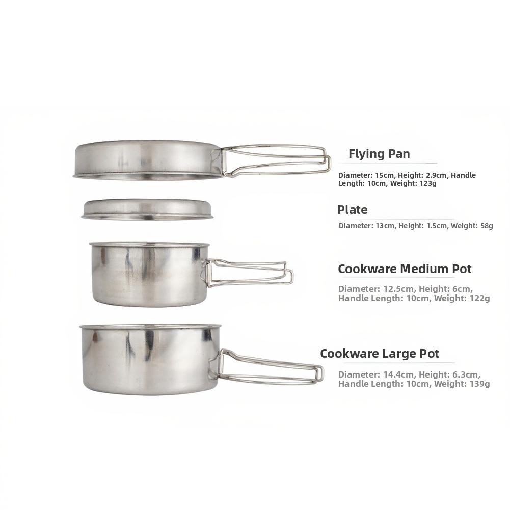 Açık Hava Pişirme Seti 4 Parça - Nesting Camping Cooking Set incelemesi ve fiyatı