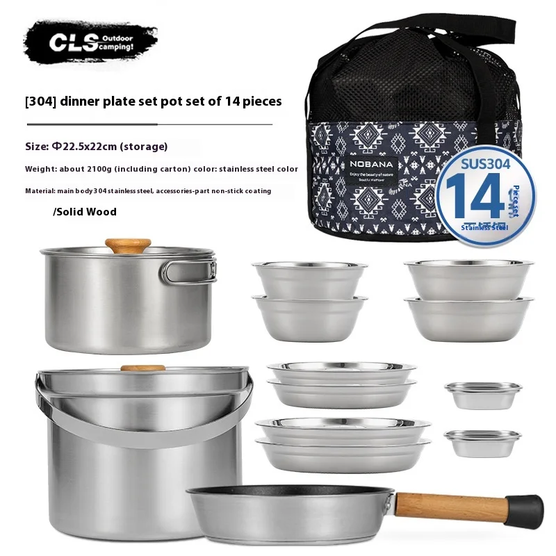 NOBANA&CLS 22 Parça Paslanmaz  - Camping Cooking Pot Stainless Steel incelemesi ve fiyatı