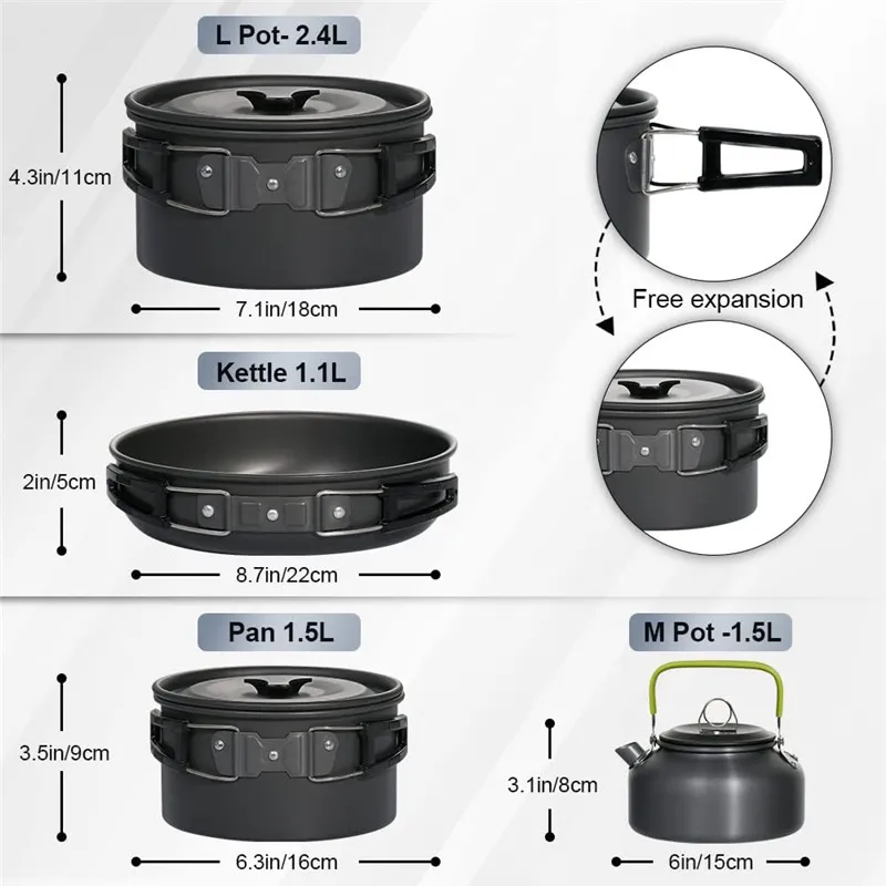 Taşınabilir Kamp Yemek Takımı, - Nesting Camping Cooking Set incelemesi ve fiyatı