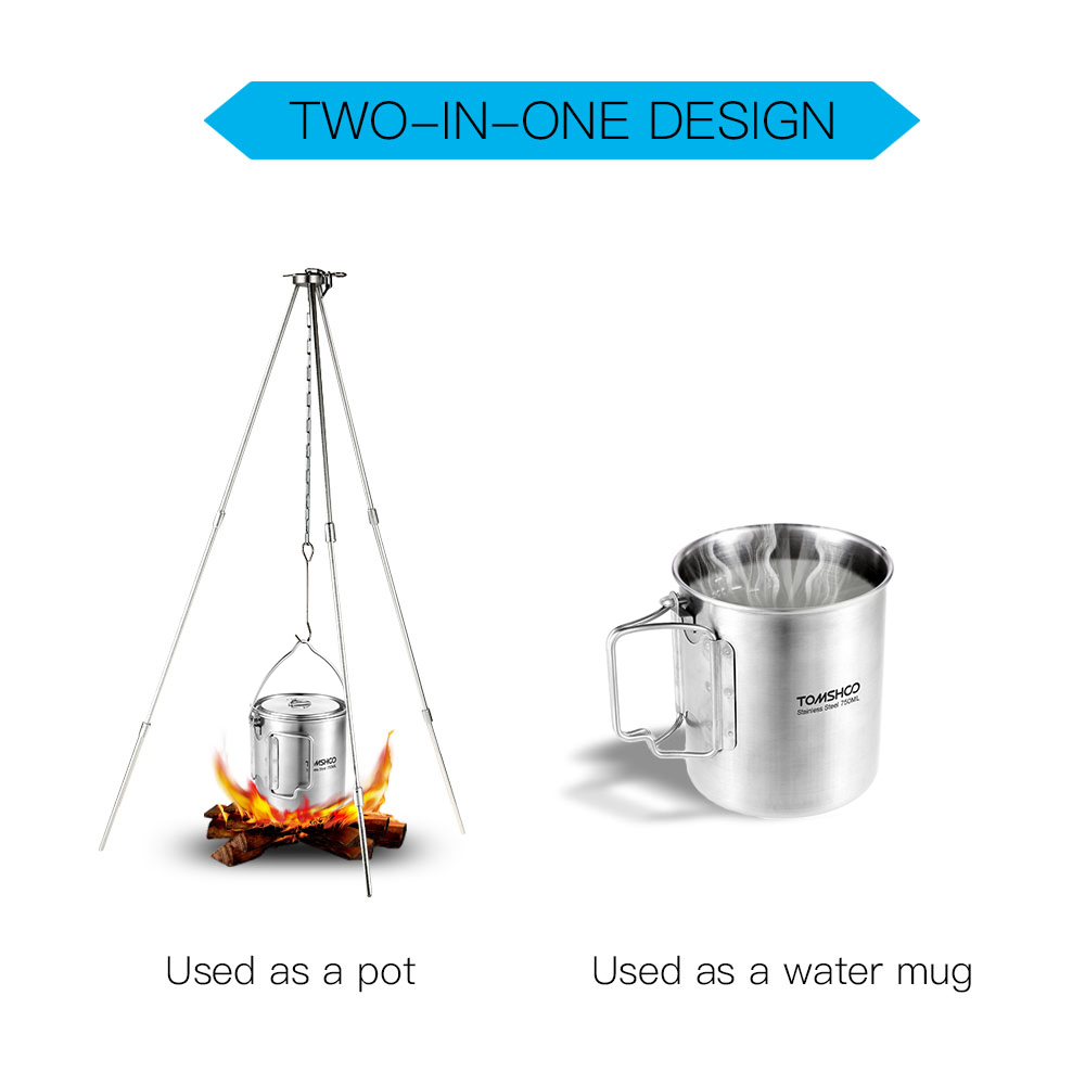 TOMSHOO 750ml Paslanmaz Çelik  - Camping Cooking Mesh incelemesi ve fiyatı