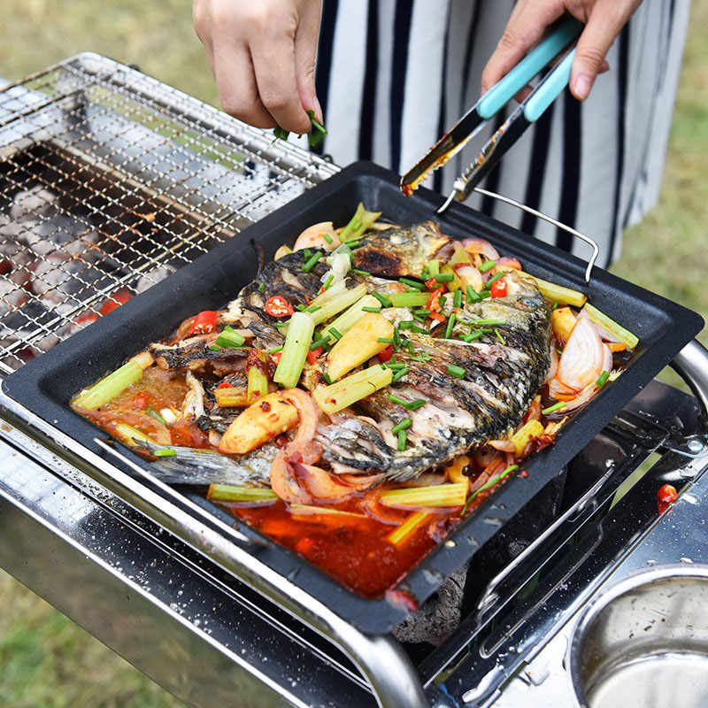 Açık havada kalın kare ızgara  - Camping Cooking Frying Pan incelemesi ve fiyatı