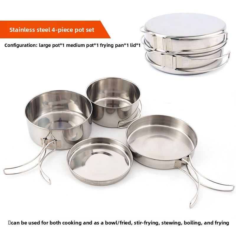 CLS 4 Parça Paslanmaz Çelik Ka - Nesting Camping Cooking Set incelemesi ve fiyatı