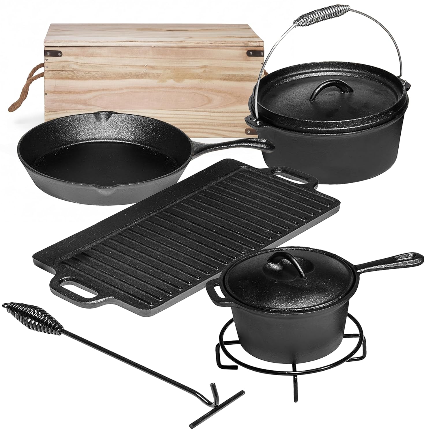 7 Parçalı Kamp Yemek Pişirme S - Camping Cooking Cast Iron incelemesi ve fiyatı